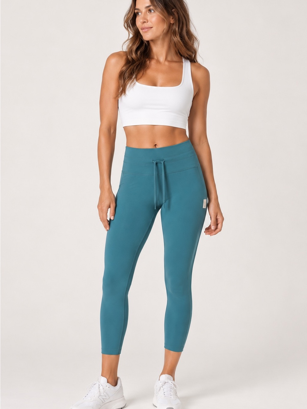 Vuori Daily Track Legging Teal Blue High Rise 7/8 Leggings 23”
